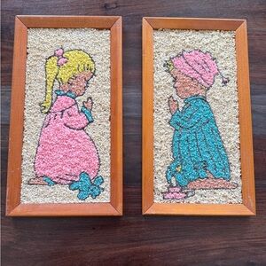 Vintage mid-century 1960s mosaic gravel pebble art